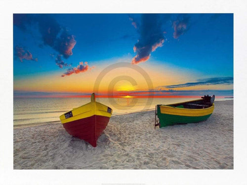 Maya Sokolovska Two Boats Art Print 80x60cm | Yourdecoration.co.uk