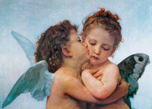 William Bouguereau First Kiss Art Print 70x50cm | Yourdecoration.co.uk