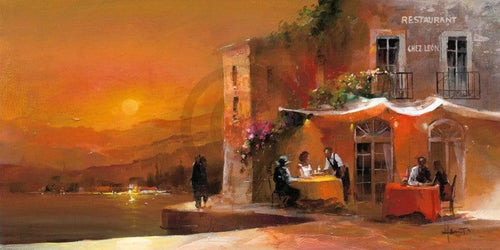 Willem Haenraets Dinner for two II Art Print 100x50cm | Yourdecoration.co.uk