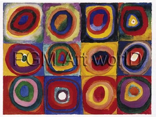 Wassily Kandinsky Farbstudie Quadrate Art Print 120x90cm | Yourdecoration.co.uk