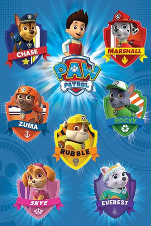 Pyramid Paw Patrol Crests Poster 61x91,5cm | Yourdecoration.co.uk