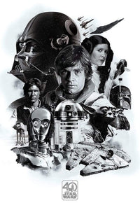 Pyramid Star Wars 40th Anniversary Montage Poster 61x91,5cm | Yourdecoration.co.uk