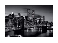 Pyramid Brooklyn Bridge Black and White Art Print 60x80cm | Yourdecoration.co.uk