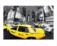 Pyramid Rush Hour Times Square Yellow Cabs Art Print 40x50cm | Yourdecoration.co.uk