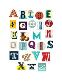 Pyramid Vintage Letter Alphabet Art Print 60x80cm | Yourdecoration.co.uk