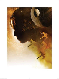 Pyramid Star Wars Rogue One Jyn Silhouette Art Print 60x80cm | Yourdecoration.co.uk