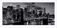 Pyramid Brooklyn Bridge Black and White Art Print 50x100cm | Yourdecoration.co.uk