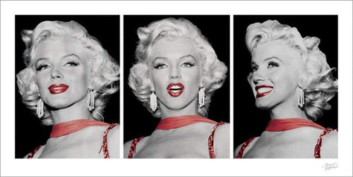 Pyramid Marilyn Monroe Red Dress Triptych Art Print 50x100cm | Yourdecoration.co.uk