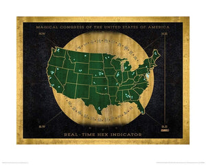 Pyramid Fantastic Beasts Hex indicator map Art Print 40x50cm | Yourdecoration.co.uk