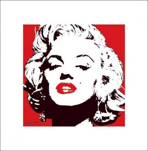 Pyramid Marilyn Monroe Red Art Print 40x40cm | Yourdecoration.co.uk
