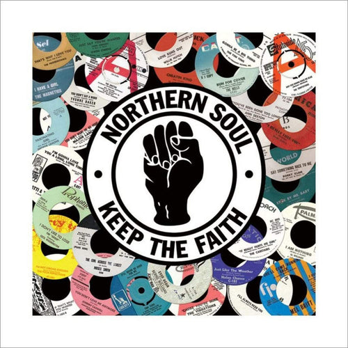Pyramid Northern Soul Labels Art Print 40x40cm | Yourdecoration.co.uk