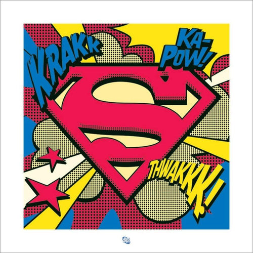 Pyramid Superman Pop Art Shield Art Print 40x40cm | Yourdecoration.co.uk