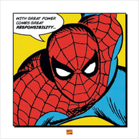 Pyramid Spider Man With Great Power Art Print 40x40cm | Yourdecoration.co.uk