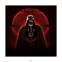 Pyramid Star Wars Rogue One Darth Vader and Death Star Art Print 40x40cm | Yourdecoration.co.uk