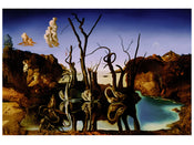 Salvador Dali Reflections of Elephants Art Print 80x60cm | Yourdecoration.co.uk