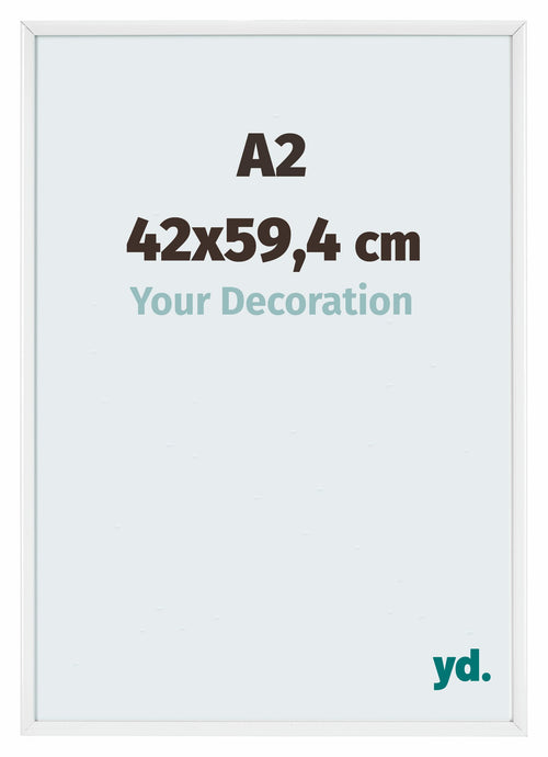 Aurora Aluminium Photo Frame 42x59-4cm A2 White High Gloss Front Size | Yourdecoration.co.uk