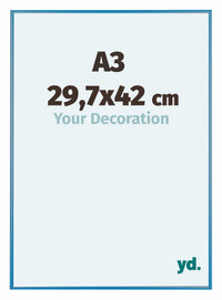 Austin Aluminium Photo Frame 29 7x42cm A3 Steel Blue Front Size | Yourdecoration.co.uk