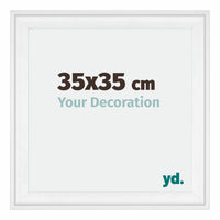 Birmingham Wooden Photo Frame 35x35cm White Front Size | Yourdecoration.co.uk