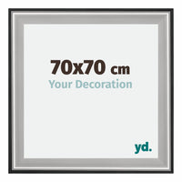 Birmingham Wooden Photo Frame 70x70cm Black Silver gepolijst Size | Yourdecoration.co.uk