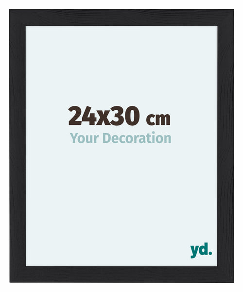 Como MDF Photo Frame 24x30cm Black Woodgrain Front Size | Yourdecoration.co.uk