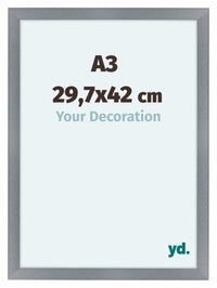 Como MDF Photo Frame 29 7x42cm A3 Aluminium Brushed Front Size | Yourdecoration.co.uk