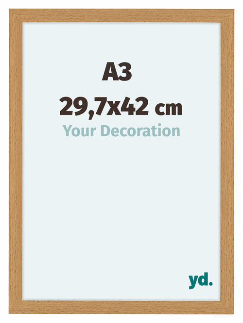 Como MDF Photo Frame 29 7x42cm A3 Beech Front Size | Yourdecoration.co.uk