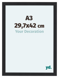 Como MDF Photo Frame 29 7x42cm A3 Black Woodgrain Front Size | Yourdecoration.co.uk