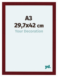 Como MDF Photo Frame 29 7x42cm A3 Wine Red Swept Front Size | Yourdecoration.co.uk