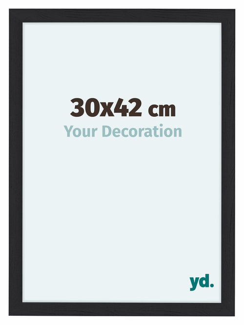 Como MDF Photo Frame 30x42cm Black Woodgrain Front Size | Yourdecoration.co.uk