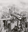 Dimex Airplane Wall Mural 225x250cm 3 Panels | Yourdecoration.co.uk