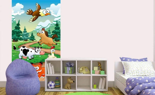 Dimex Animals and Forest Wall Mural 150x250cm 2 Panels Ambiance | Yourdecoration.co.uk