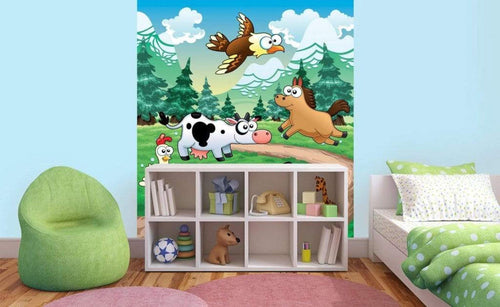 Dimex Animals and Forest Wall Mural 225x250cm 3 Panels Ambiance | Yourdecoration.co.uk