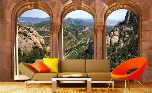 Dimex Arch Window Wall Mural 375x250cm 5 Panels Ambiance | Yourdecoration.co.uk
