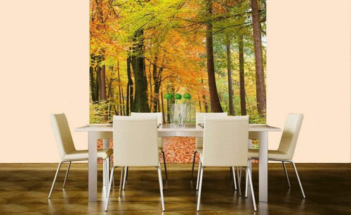 Dimex Autumn Forest Wall Mural 225x250cm 3 Panels Ambiance | Yourdecoration.co.uk