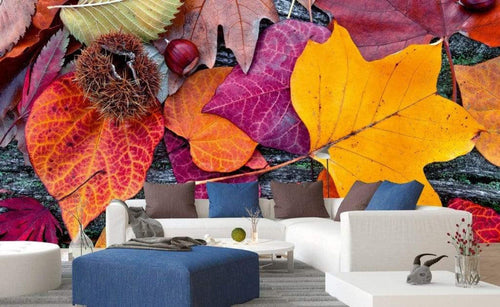 Dimex Autumn Leaves Wall Mural 375x250cm 5 Panels Ambiance | Yourdecoration.co.uk