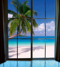 Dimex Beach Window View Wall Mural 225x250cm 3 Panels | Yourdecoration.co.uk