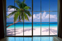 Dimex Beach Window View Wall Mural 375x250cm 5 Panels | Yourdecoration.co.uk