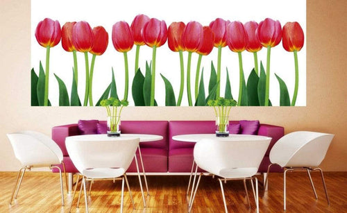 Dimex Bed of Tulips Wall Mural 375x150cm 5 Panels Ambiance | Yourdecoration.co.uk