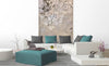 Dimex Beige Leaves Abstract Wall Mural 150x250cm 2 Panels Ambiance | Yourdecoration.co.uk
