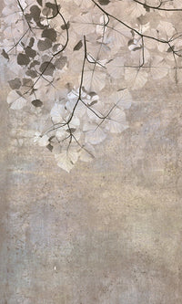 Dimex Beige Leaves Abstract Wall Mural 150x250cm 2 Panels | Yourdecoration.co.uk