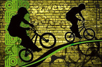 Dimex Bicycle Green Wall Mural 375x250cm 5 Panels | Yourdecoration.co.uk