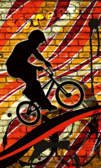 Dimex Bicycle Red Wall Mural 150x250cm 2 Panels | Yourdecoration.co.uk