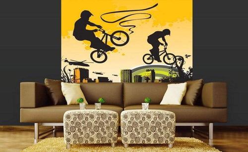 Dimex Bicycle Wall Mural 225x250cm 3 Panels Ambiance | Yourdecoration.co.uk