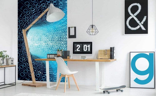 Dimex Binary Stream Wall Mural 150x250cm 2 Panels Ambiance | Yourdecoration.co.uk