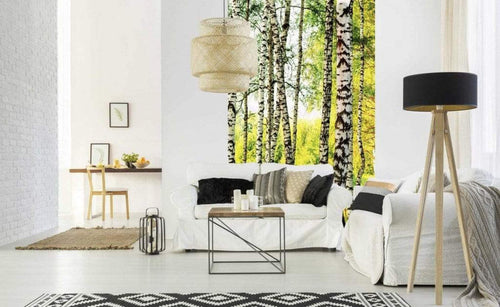 Dimex Birch Path Wall Mural 150x250cm 2 Panels Ambiance | Yourdecoration.co.uk