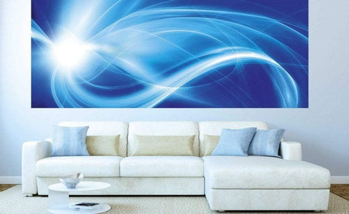 Dimex Blue Abstract Wall Mural 375x150cm 5 Panels Ambiance | Yourdecoration.co.uk