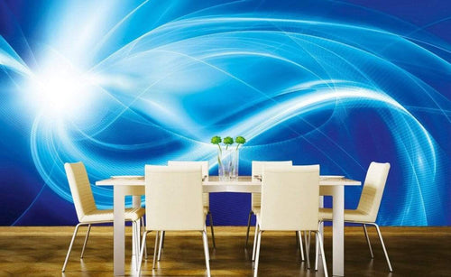 Dimex Blue Abstract Wall Mural 375x250cm 5 Panels Ambiance | Yourdecoration.co.uk