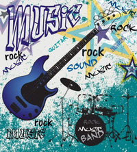 Dimex Blue Guitar Wall Mural 225x250cm 3 Panels | Yourdecoration.co.uk