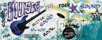 Dimex Blue Guitar Wall Mural 375x150cm 5 Panels | Yourdecoration.co.uk
