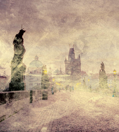 Dimex Charles Bridge Abstract I Wall Mural 225x250cm 3 Panels | Yourdecoration.co.uk